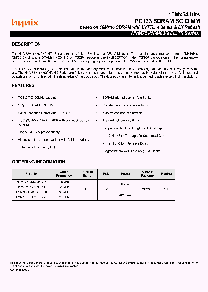 HYM72V16M636HLT6-H_2707234.PDF Datasheet