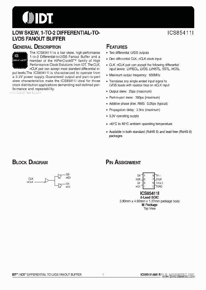 ICS85411I_2720081.PDF Datasheet