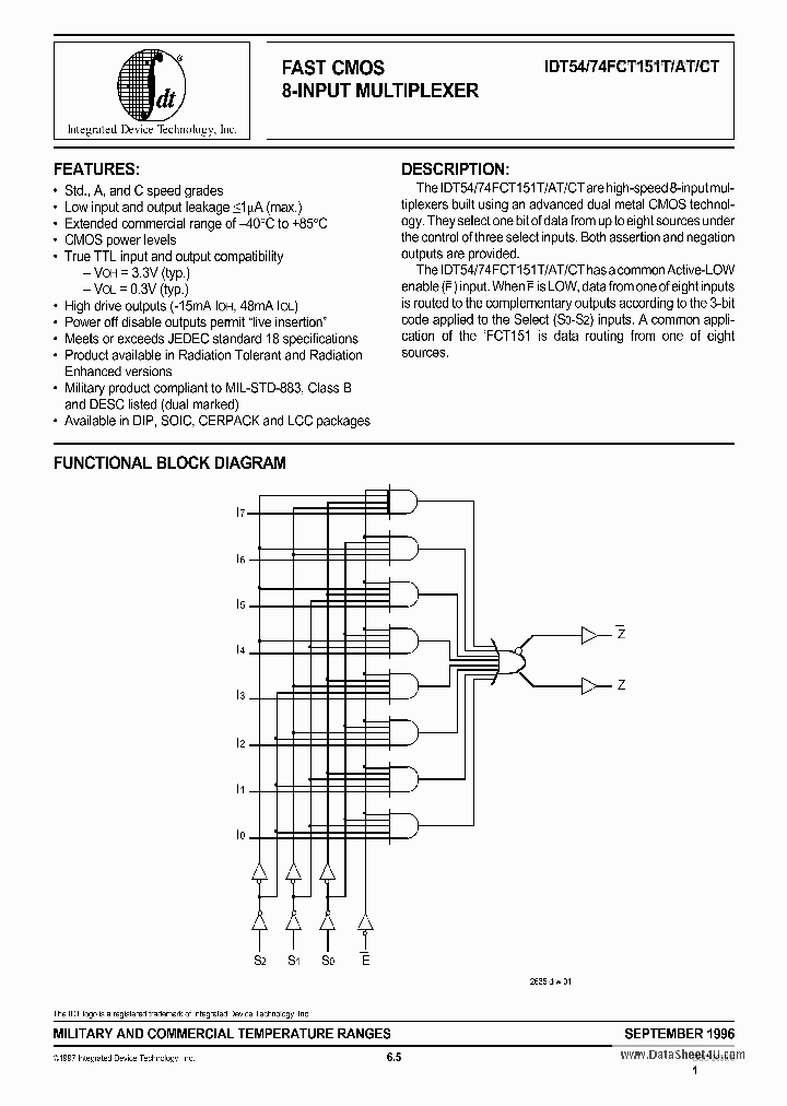 74FCT151AT_2721441.PDF Datasheet