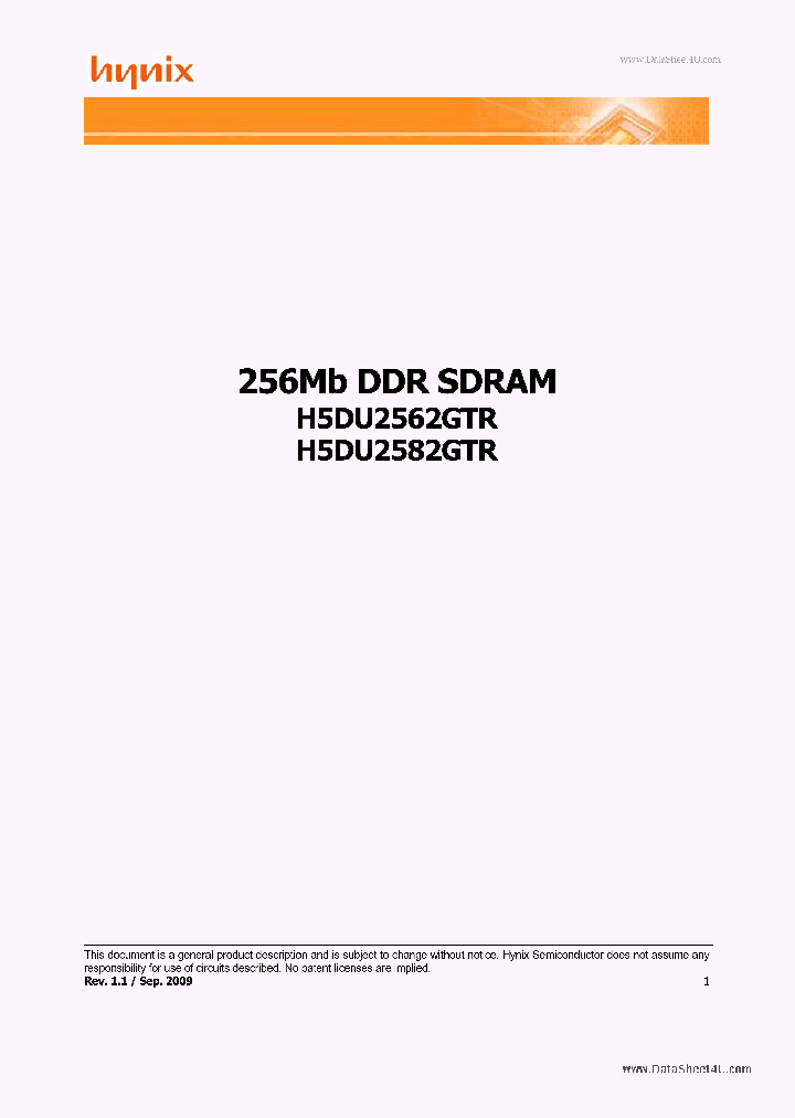 H5DU2562GTR_2749015.PDF Datasheet