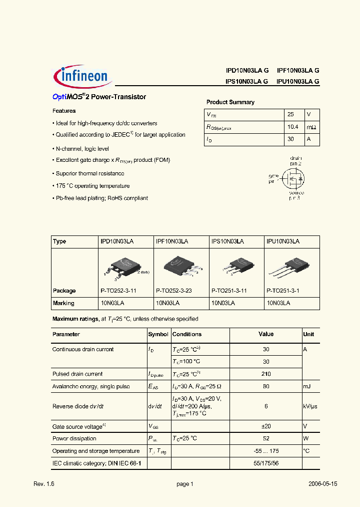 IPD10N03LAG_2754010.PDF Datasheet