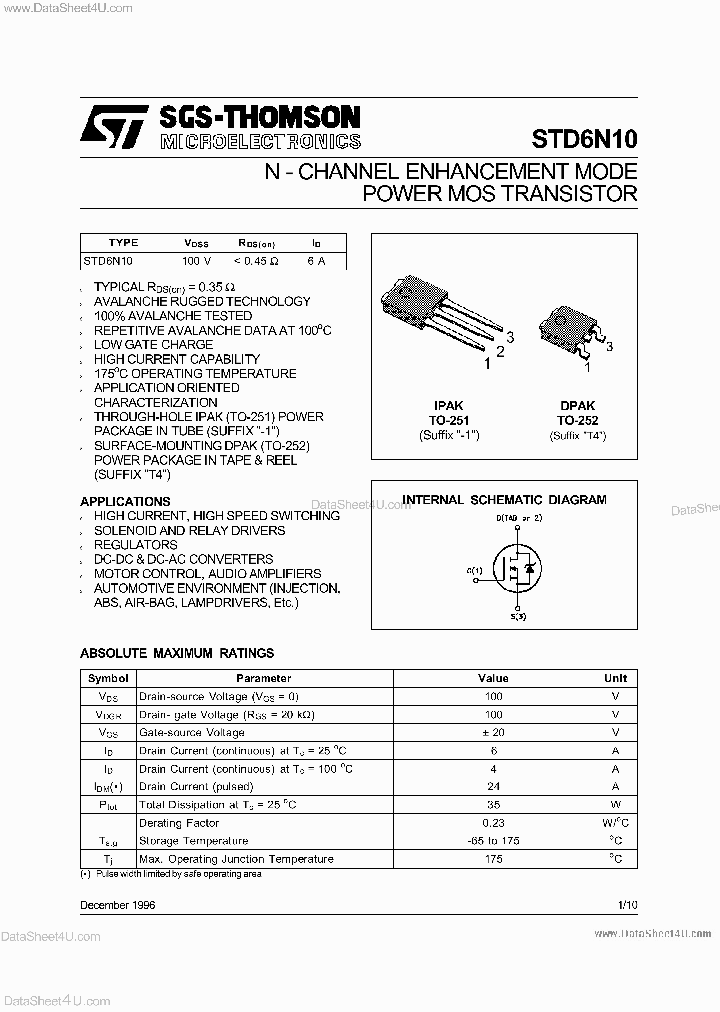 STD6N10_2764933.PDF Datasheet