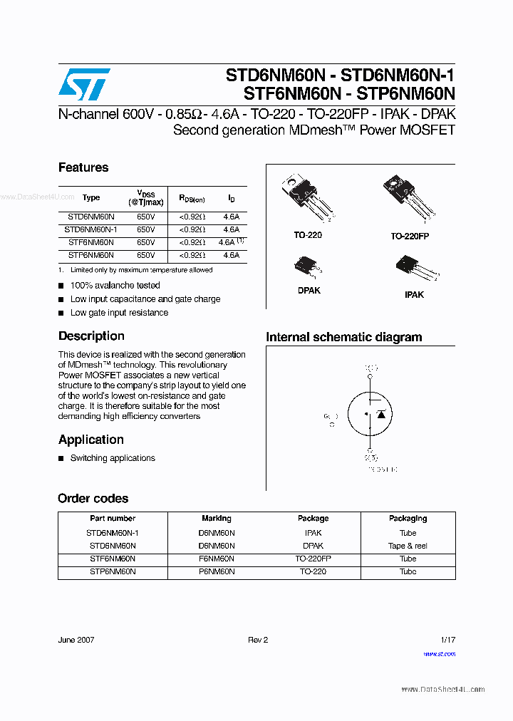 STD6NM60N_2764938.PDF Datasheet