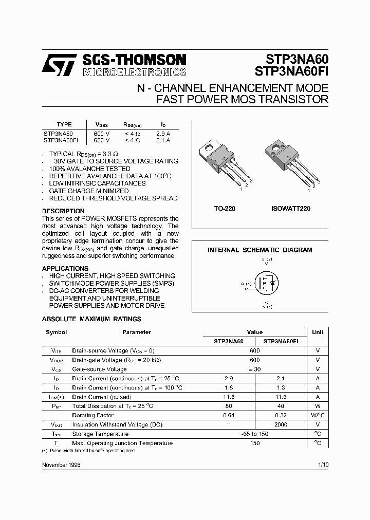 STP3NA60_2768401.PDF Datasheet