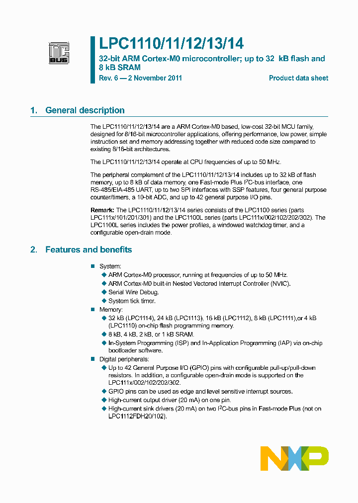 LPC1110FD20_2776445.PDF Datasheet