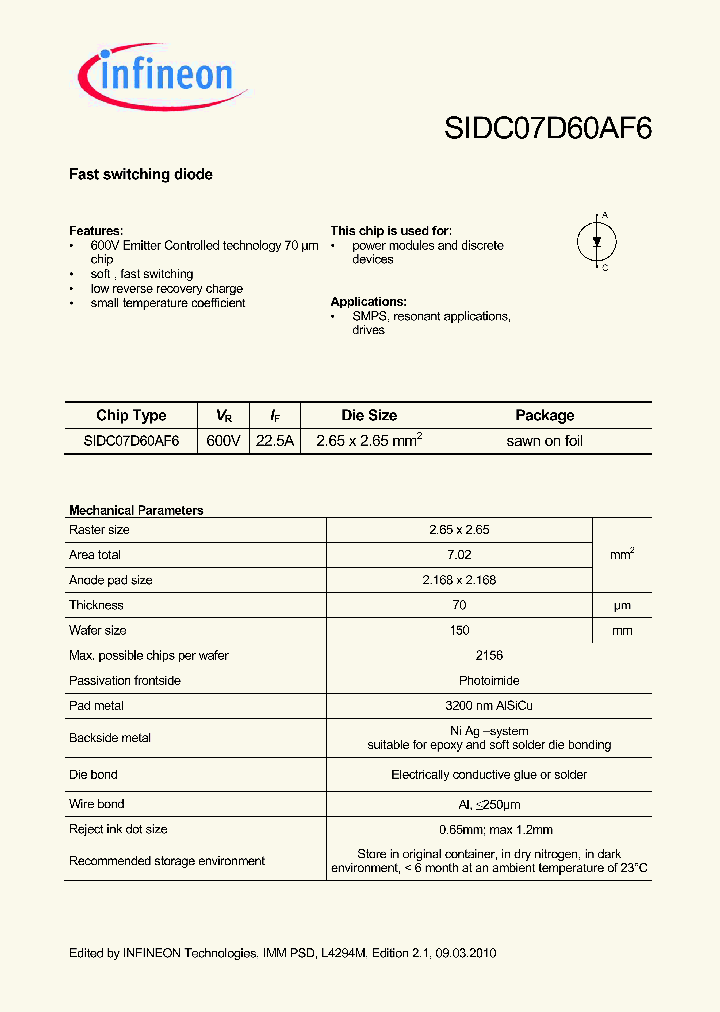 SIDC07D60AF6_2779584.PDF Datasheet