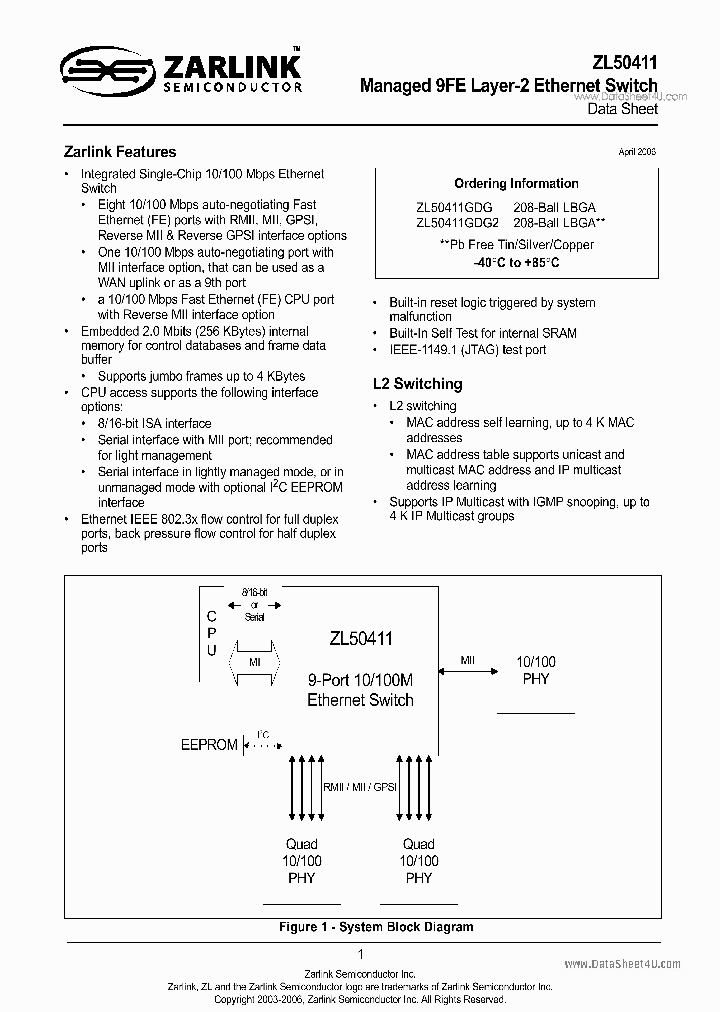 ZL50411_2783961.PDF Datasheet