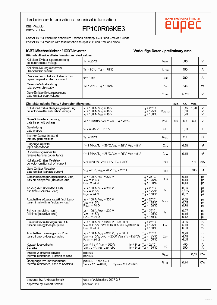 FP100R06KE3_2788242.PDF Datasheet