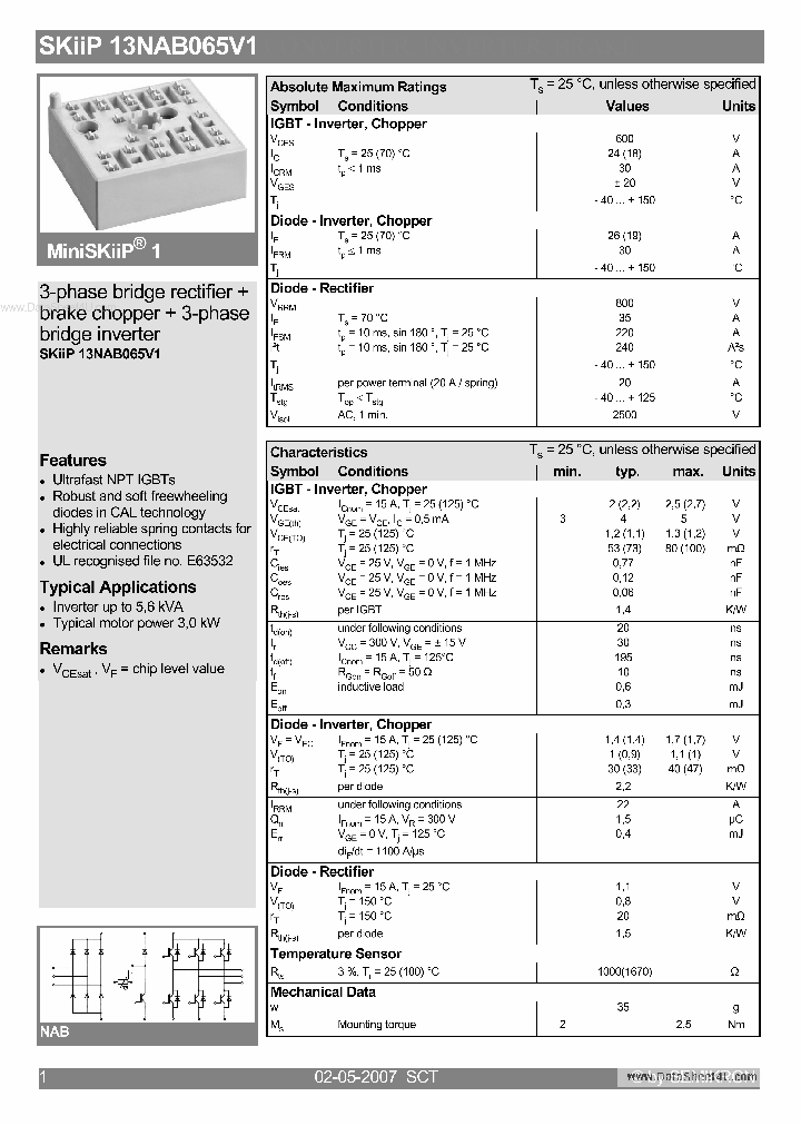 SKIIP13NAB065V1_2788504.PDF Datasheet