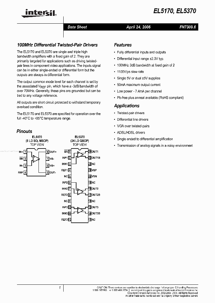 EL5170_2796277.PDF Datasheet