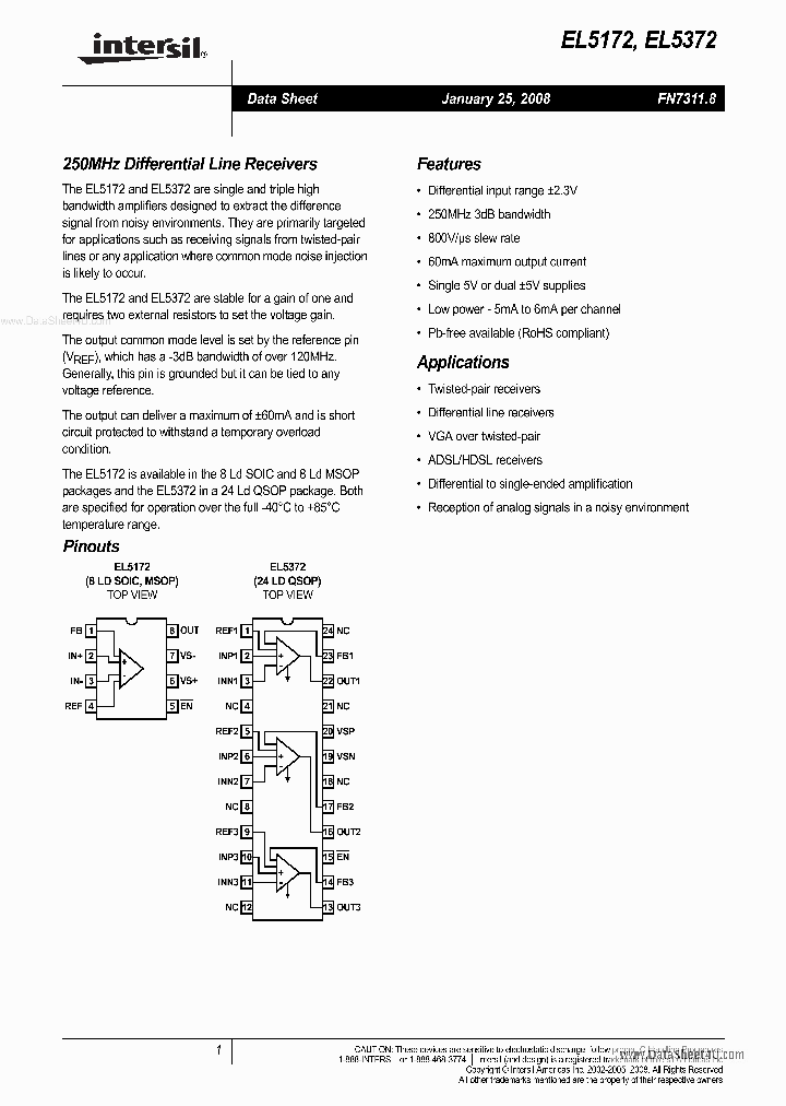 EL5172_2796278.PDF Datasheet