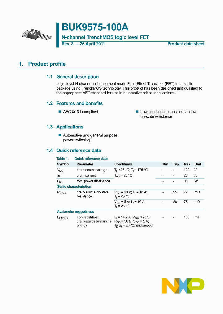 BUK9575-100A_2806886.PDF Datasheet