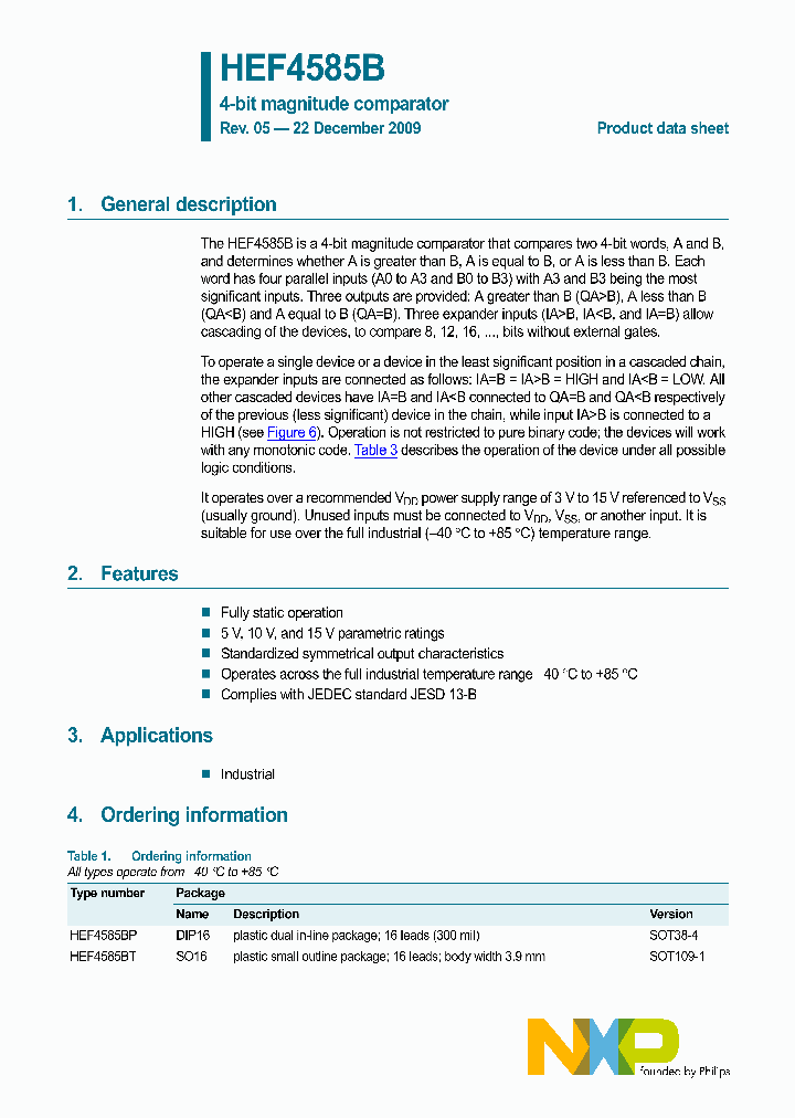 HEF4585BP_2837320.PDF Datasheet