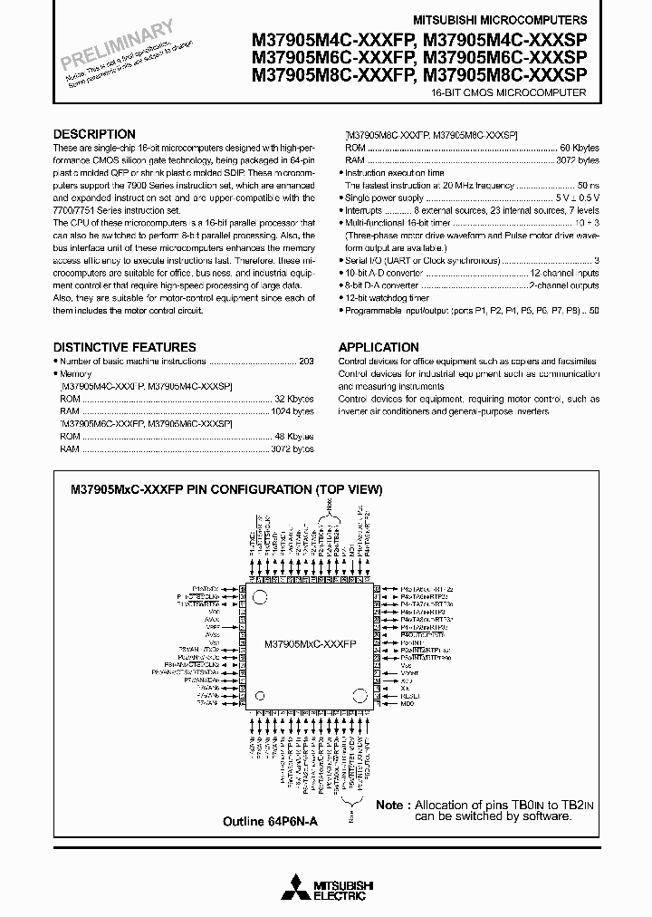 M37905M6C-XXXSP_2856967.PDF Datasheet