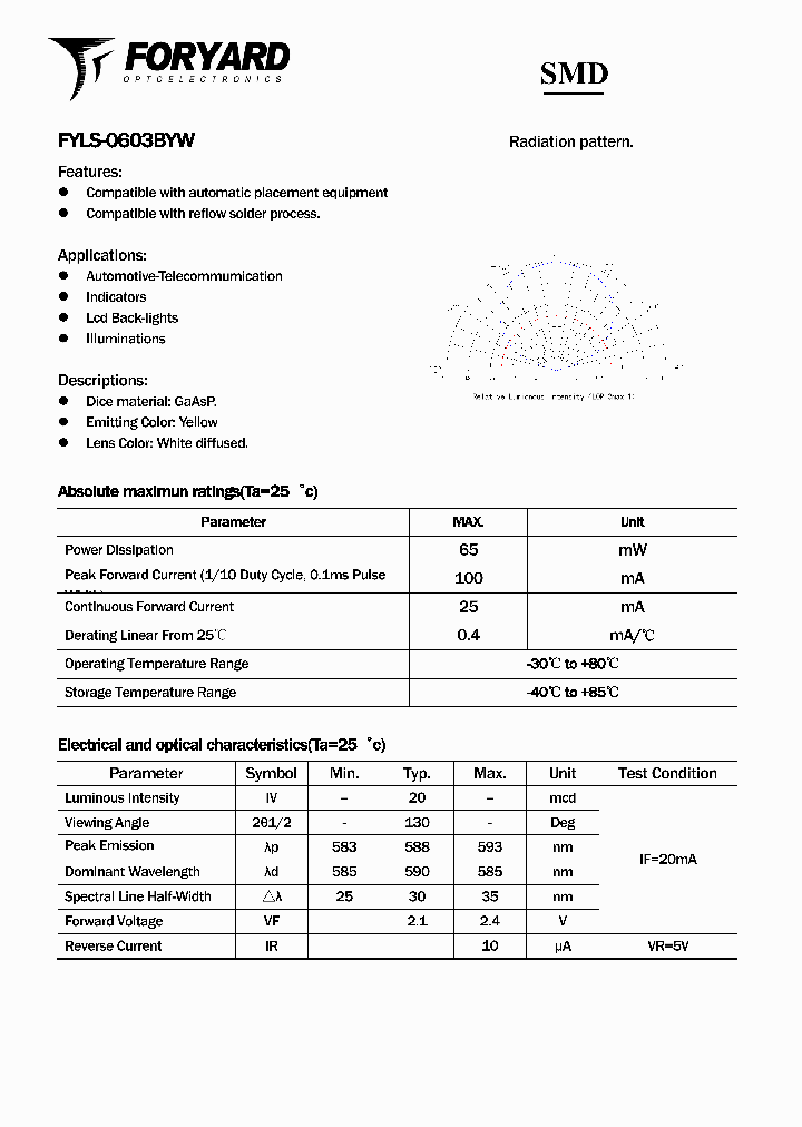 FYLS-0603BYW_2882225.PDF Datasheet