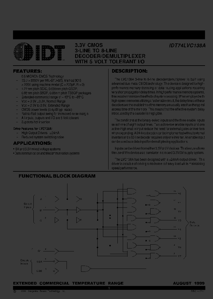 IDT74LVC138APY_2886260.PDF Datasheet