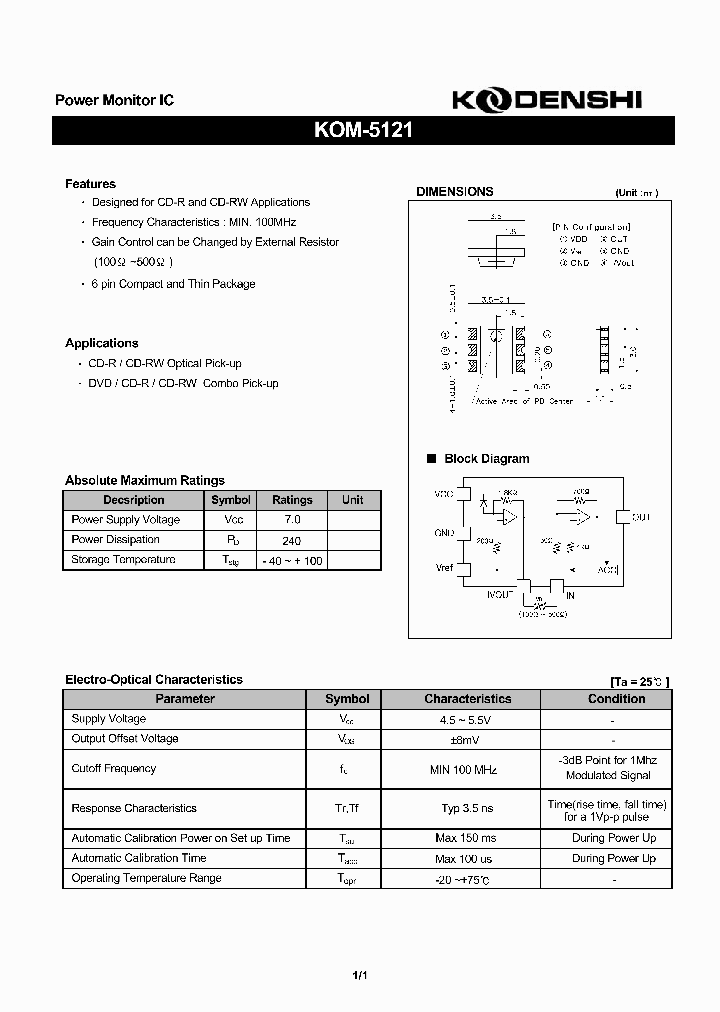KOM-5121_2899337.PDF Datasheet