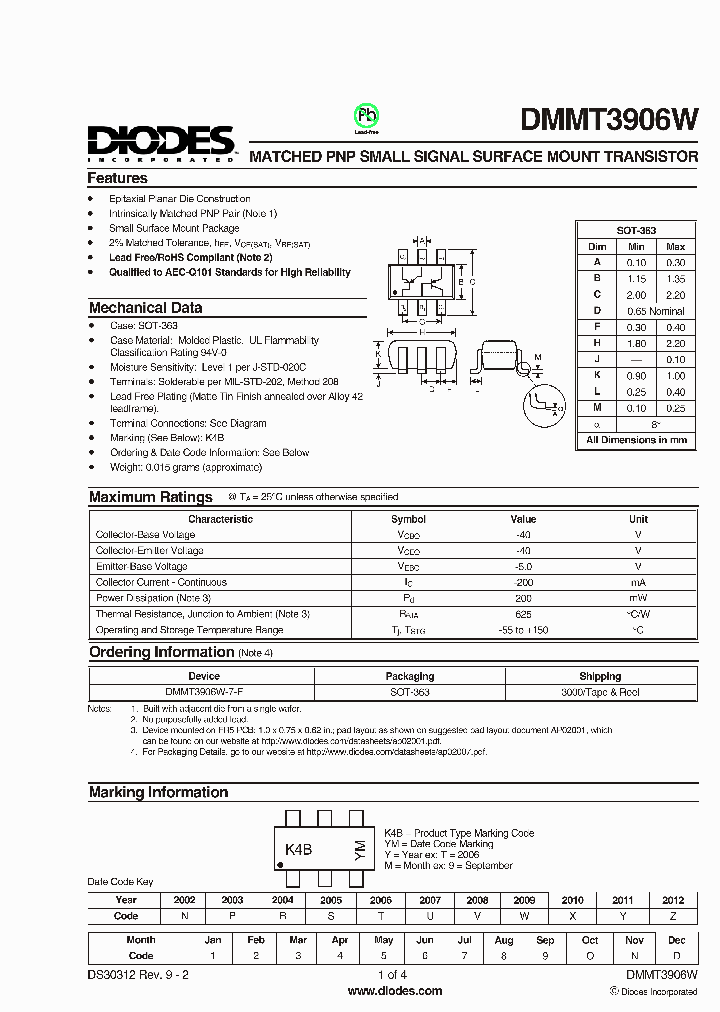 DMMT3906W-7-F_2901016.PDF Datasheet