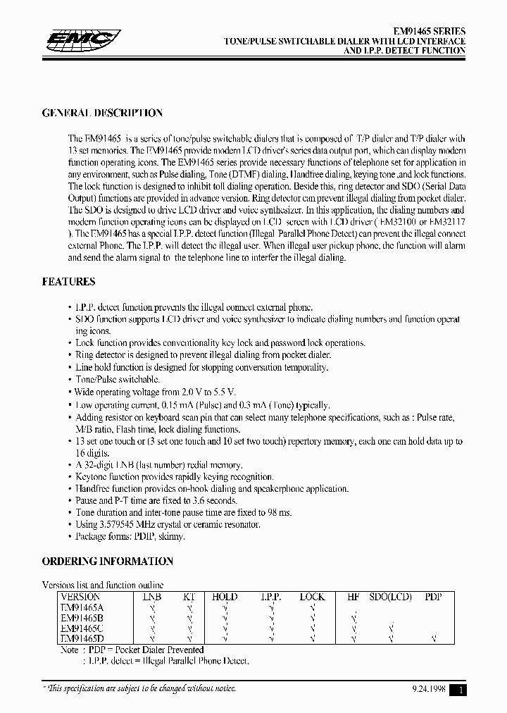 EM91465ABCD_2903264.PDF Datasheet