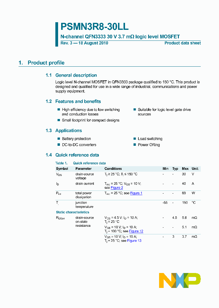 PSMN3R8-30LL_2905969.PDF Datasheet