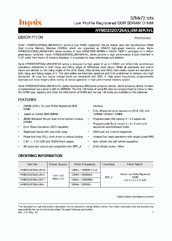 HYMD232G726AL8M-H_2920343.PDF Datasheet