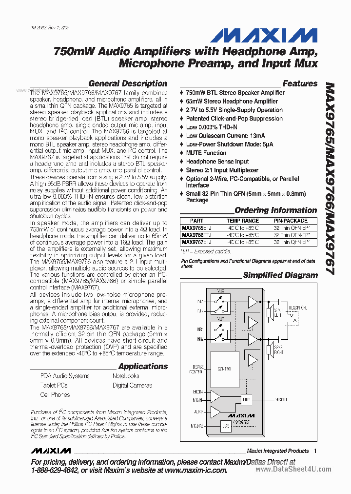 MAX9765_2924113.PDF Datasheet