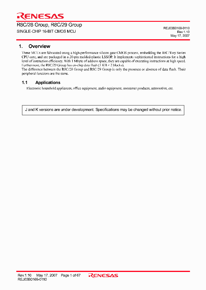 R5F21284KXXXSP_2934859.PDF Datasheet
