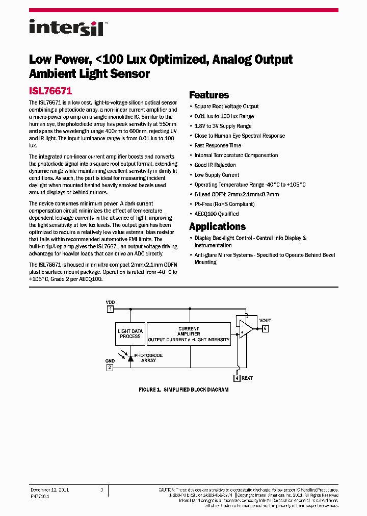 ISL76671_2975164.PDF Datasheet