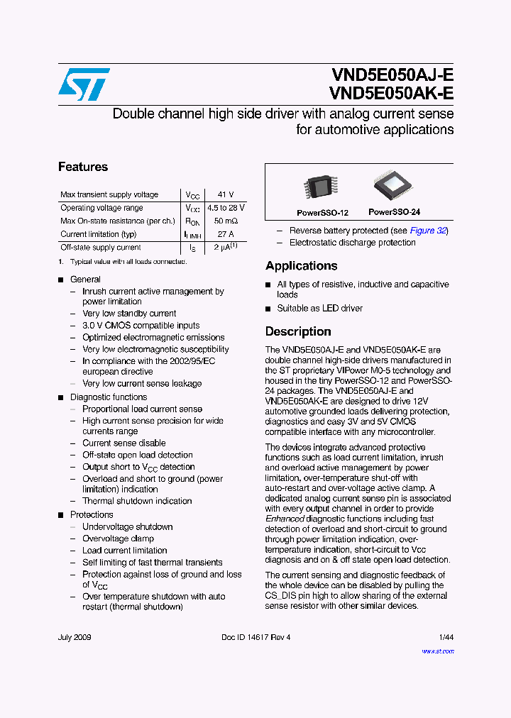 VND5E050AJTR-E_2984503.PDF Datasheet