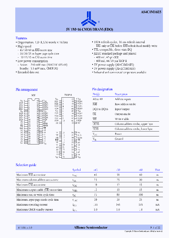 AS4C1M16E5-50TI_3005800.PDF Datasheet