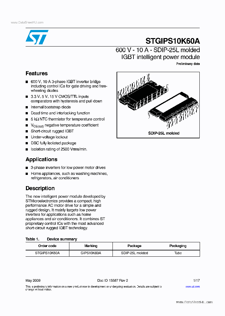 STGIPS10K60A_3005547.PDF Datasheet