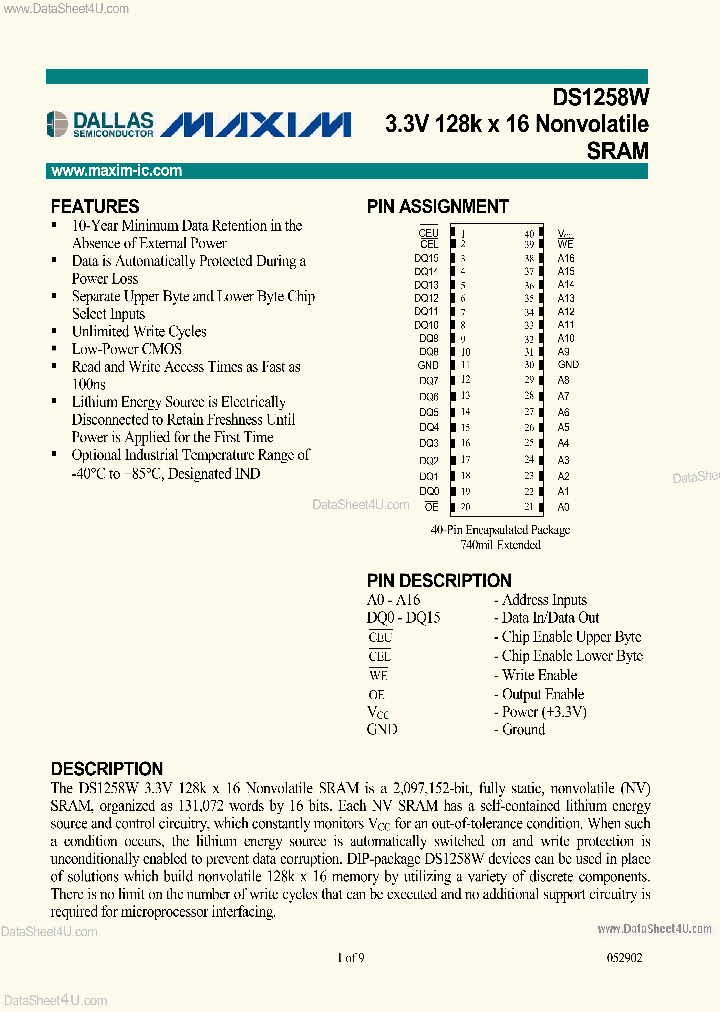 DS1258W_3020956.PDF Datasheet