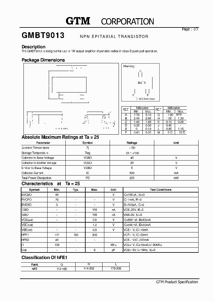 GMBT9013_3100577.PDF Datasheet