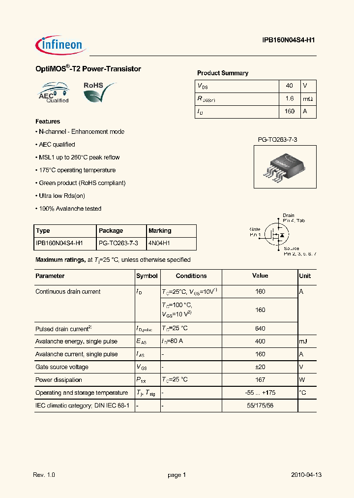 IPB160N04S4-H1_3115629.PDF Datasheet