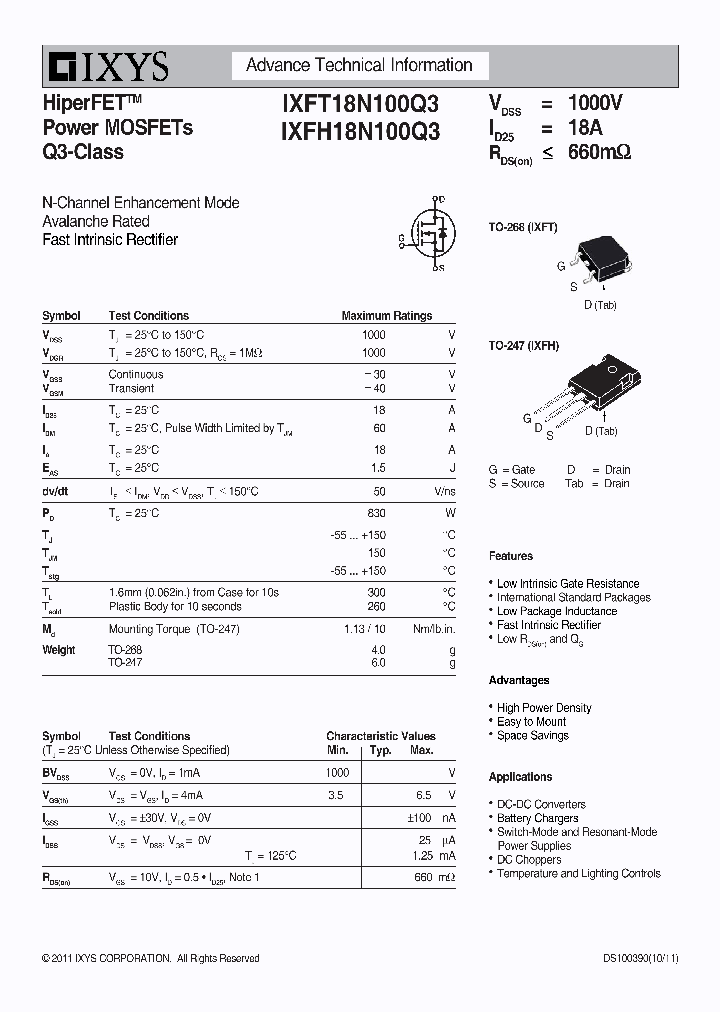 IXFH18N100Q3_3120382.PDF Datasheet