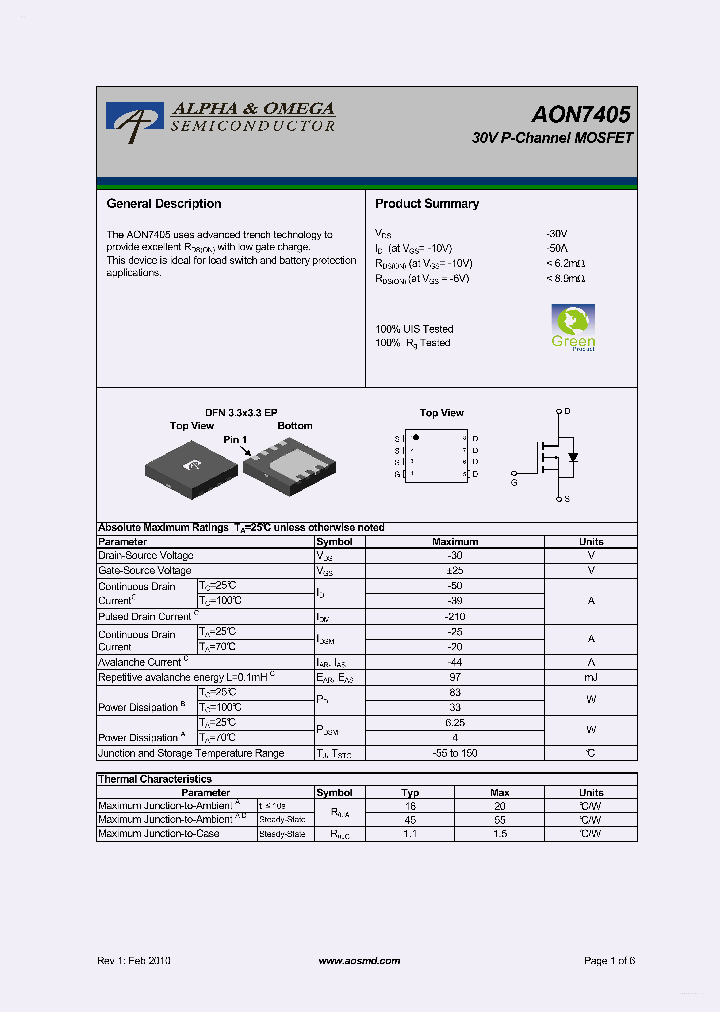 AON7405_3123979.PDF Datasheet