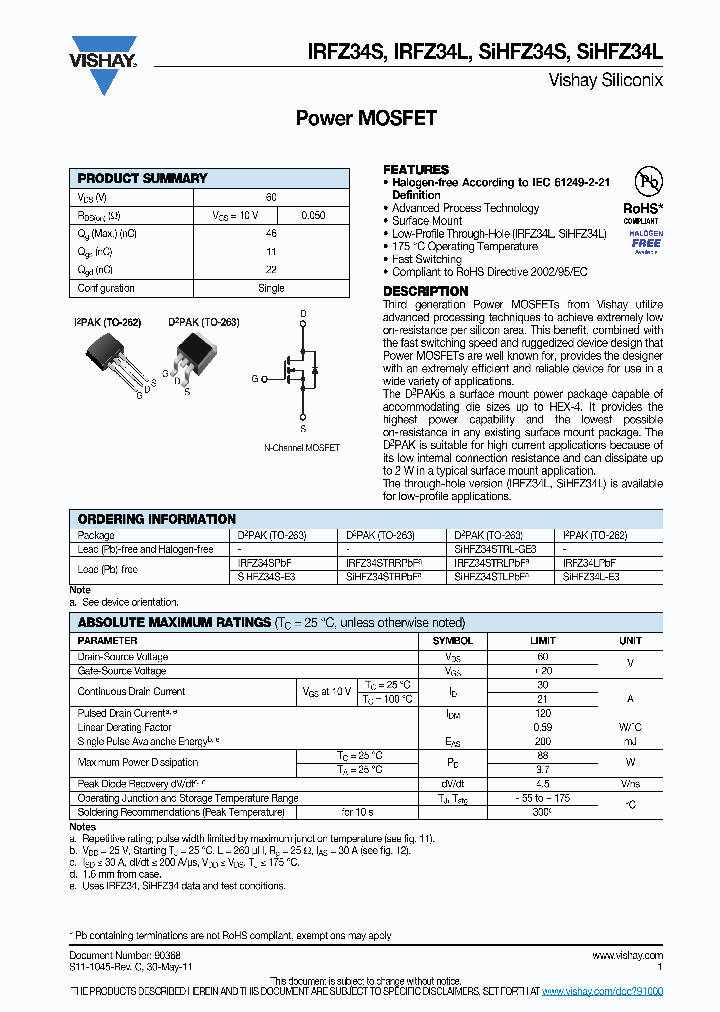 SIHFZ34STRL-GE3_3148762.PDF Datasheet