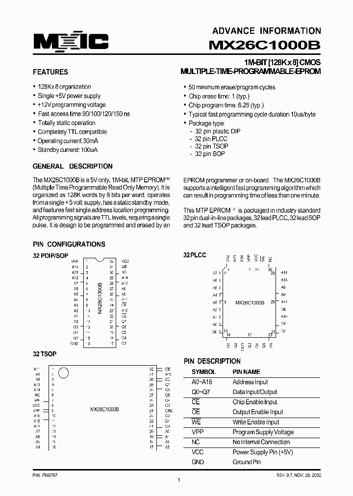 MX26C1000BTC-90_3157597.PDF Datasheet