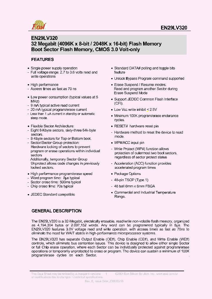 EN29LV320B-70TC_3157009.PDF Datasheet