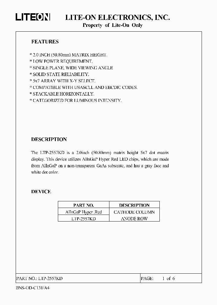 LTP-2557KD_3173669.PDF Datasheet