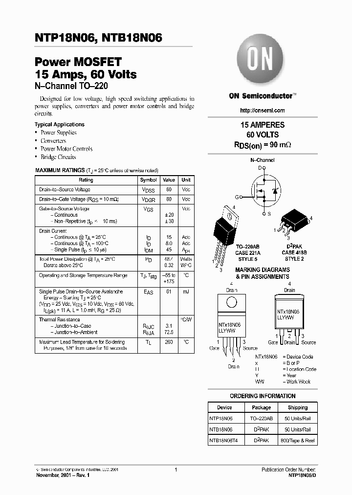 NTP18N06_3175079.PDF Datasheet