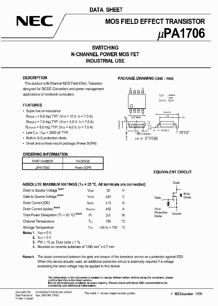 UPA1706TP-E2_3186911.PDF Datasheet