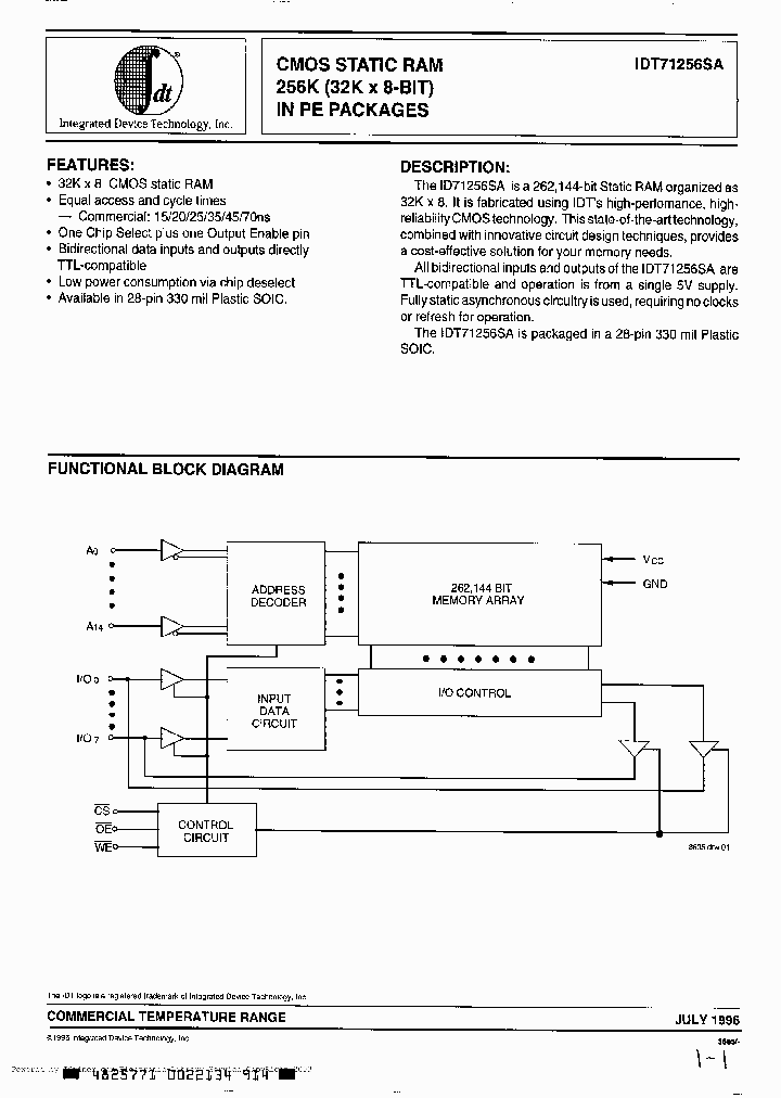 IDT71256SA35PE_3222536.PDF Datasheet