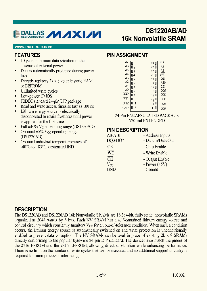 DS1220ABAD_3237900.PDF Datasheet