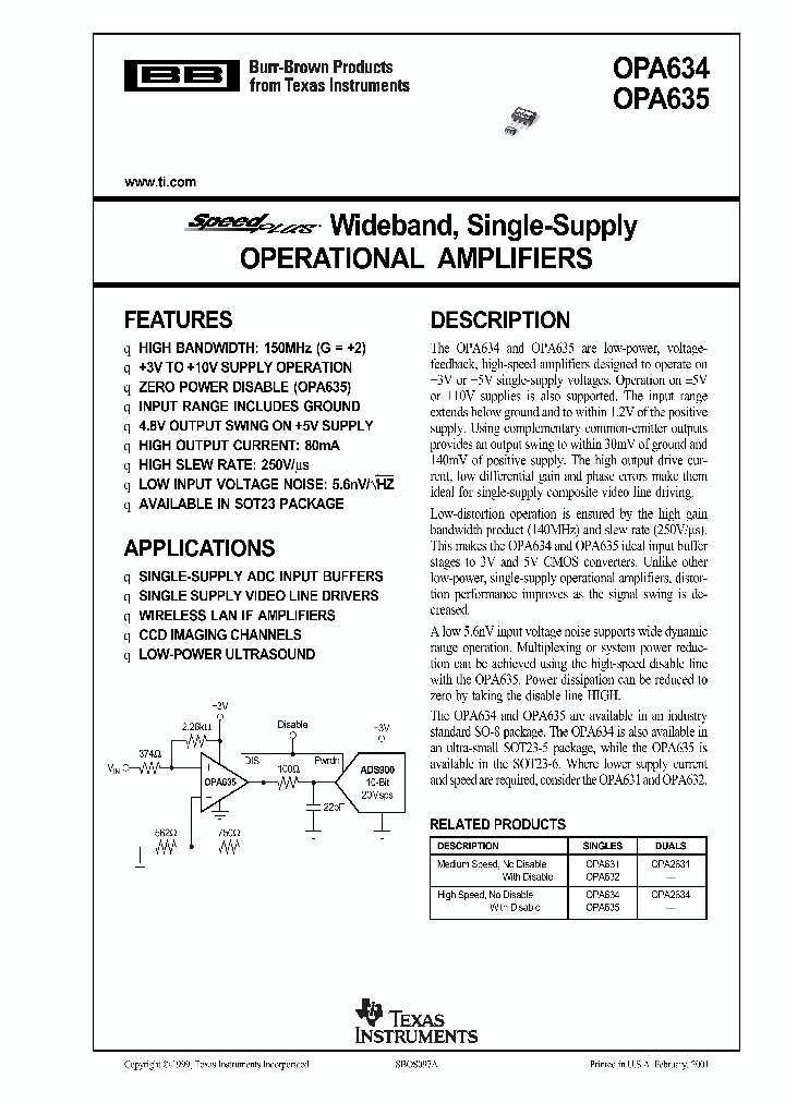 OPA634U2K5_3239548.PDF Datasheet
