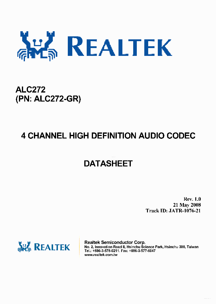 ALC272_3308672.PDF Datasheet