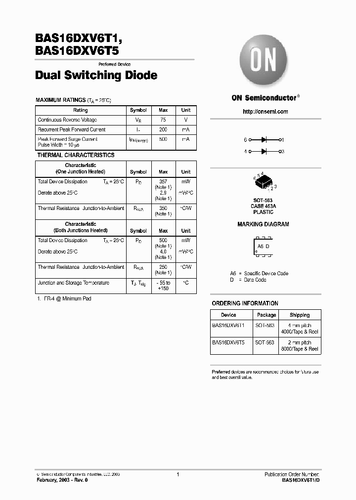 BAS16DXV6T1D_3311439.PDF Datasheet