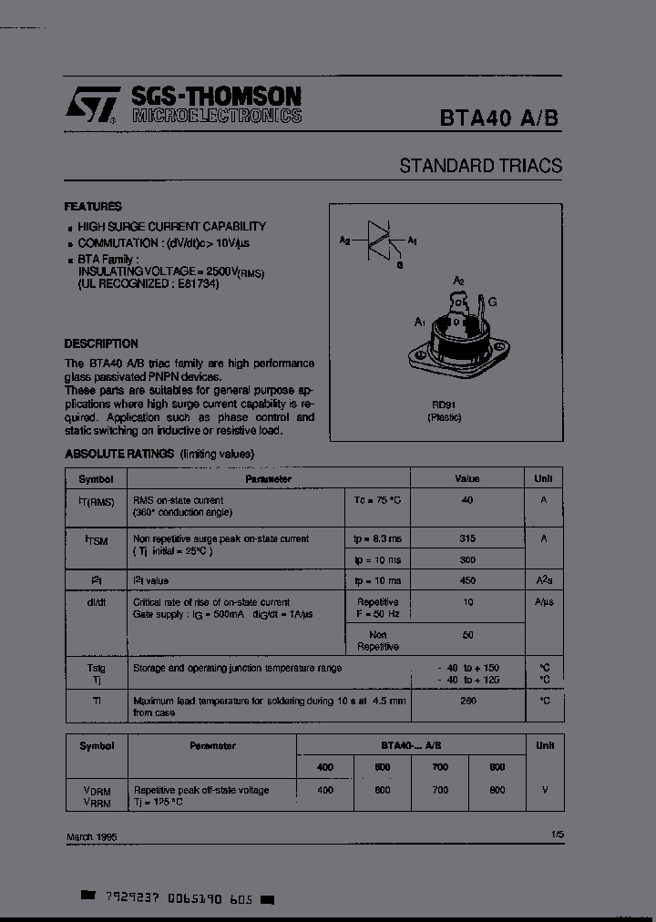 BTA40-400A_3330782.PDF Datasheet