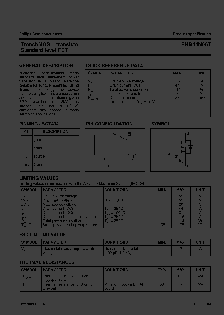 PHB44N06TTR_3337797.PDF Datasheet