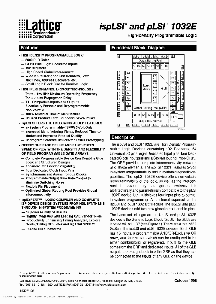 PLSI1032E70LJ_3370005.PDF Datasheet